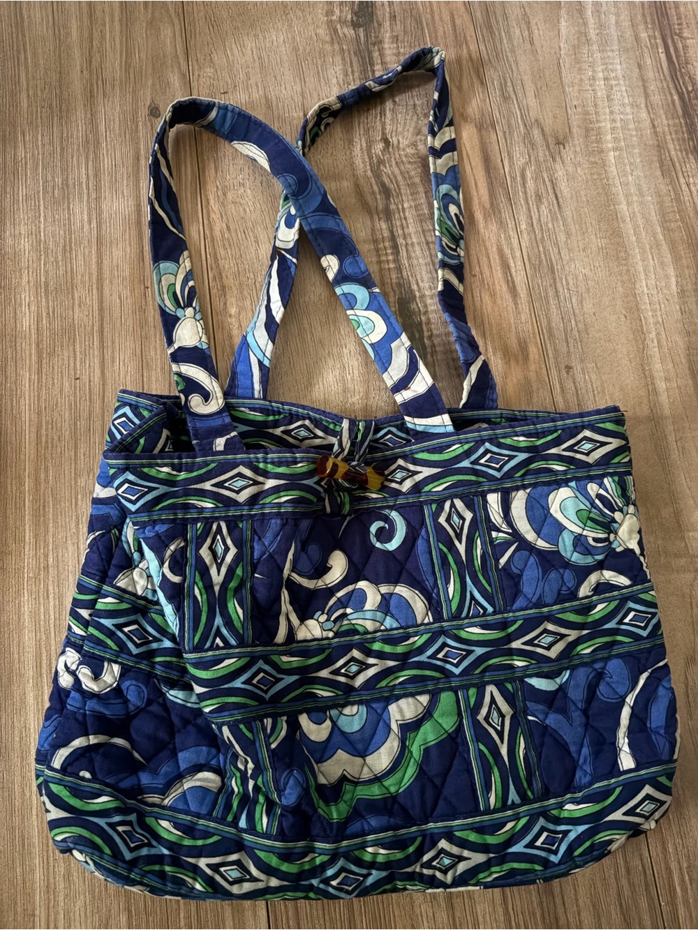Quilted Blue Pattern Tote Bag - Stylish Everyday Carry